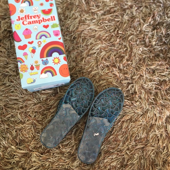 🧿SOLD🧿Jeffrey Campbell Blue Glitter Jellies - Picture 6 of 7